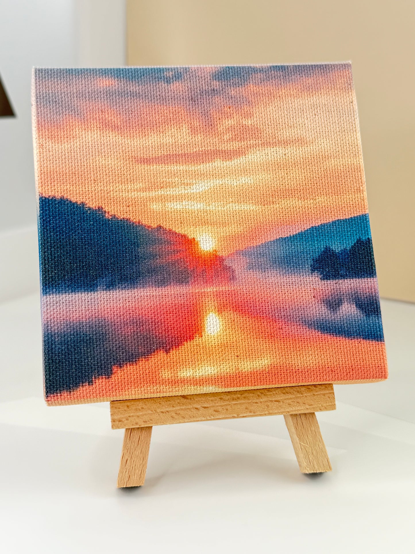 Personalized custom photo printed on mini canvas – unique gift idea close up