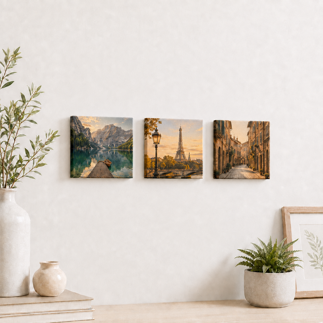 Custom Travel Photo Canvas Set – 3-Piece Memory Wall