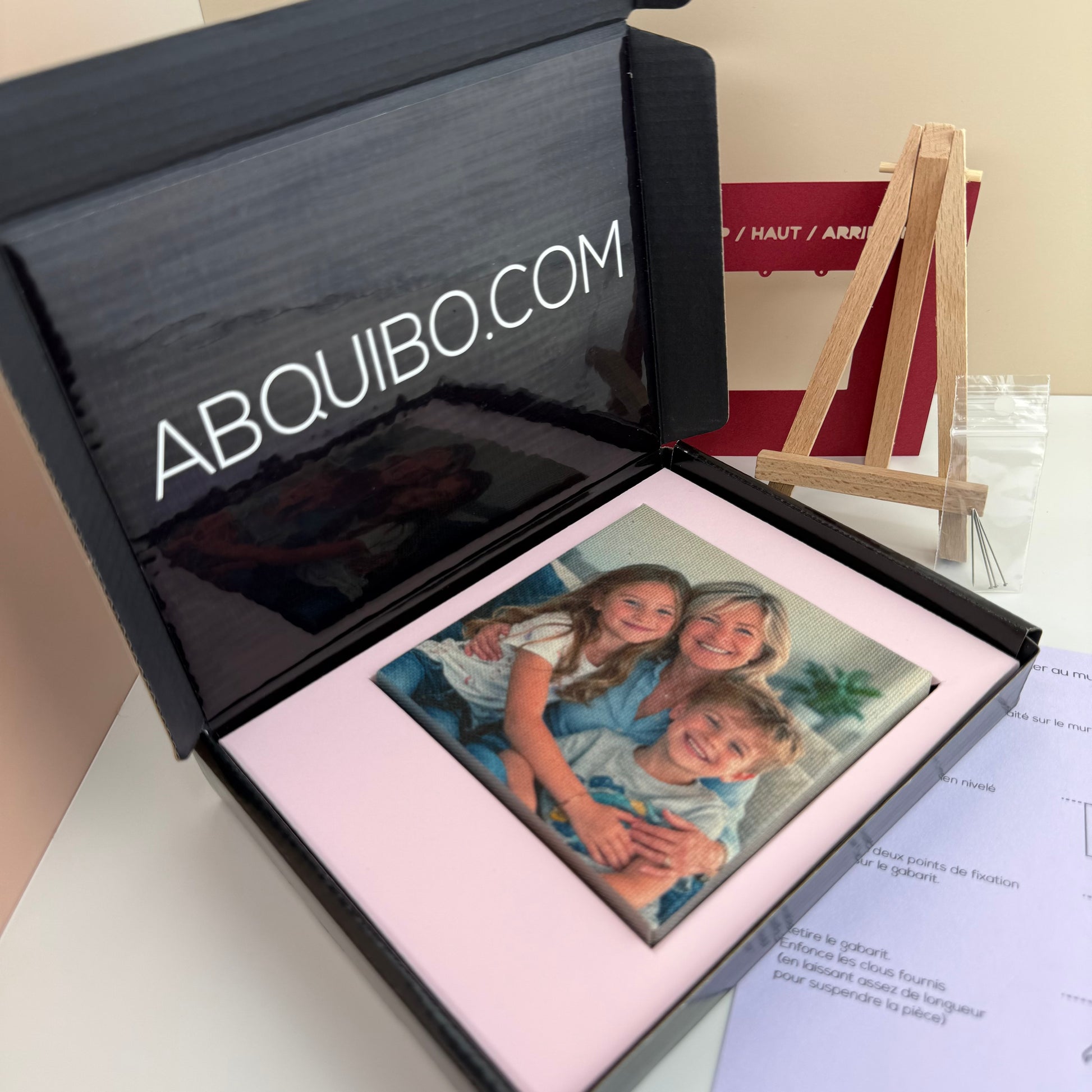 Personalized custom photo printed on mini canvas – unique gift idea in the gift box that is included