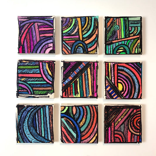 9-piece limited edition canvas wall art set representing family bonds
