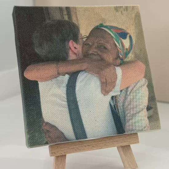 Personalized custom photo printed on mini canvas – unique gift idea video inspirational moving emotional gift